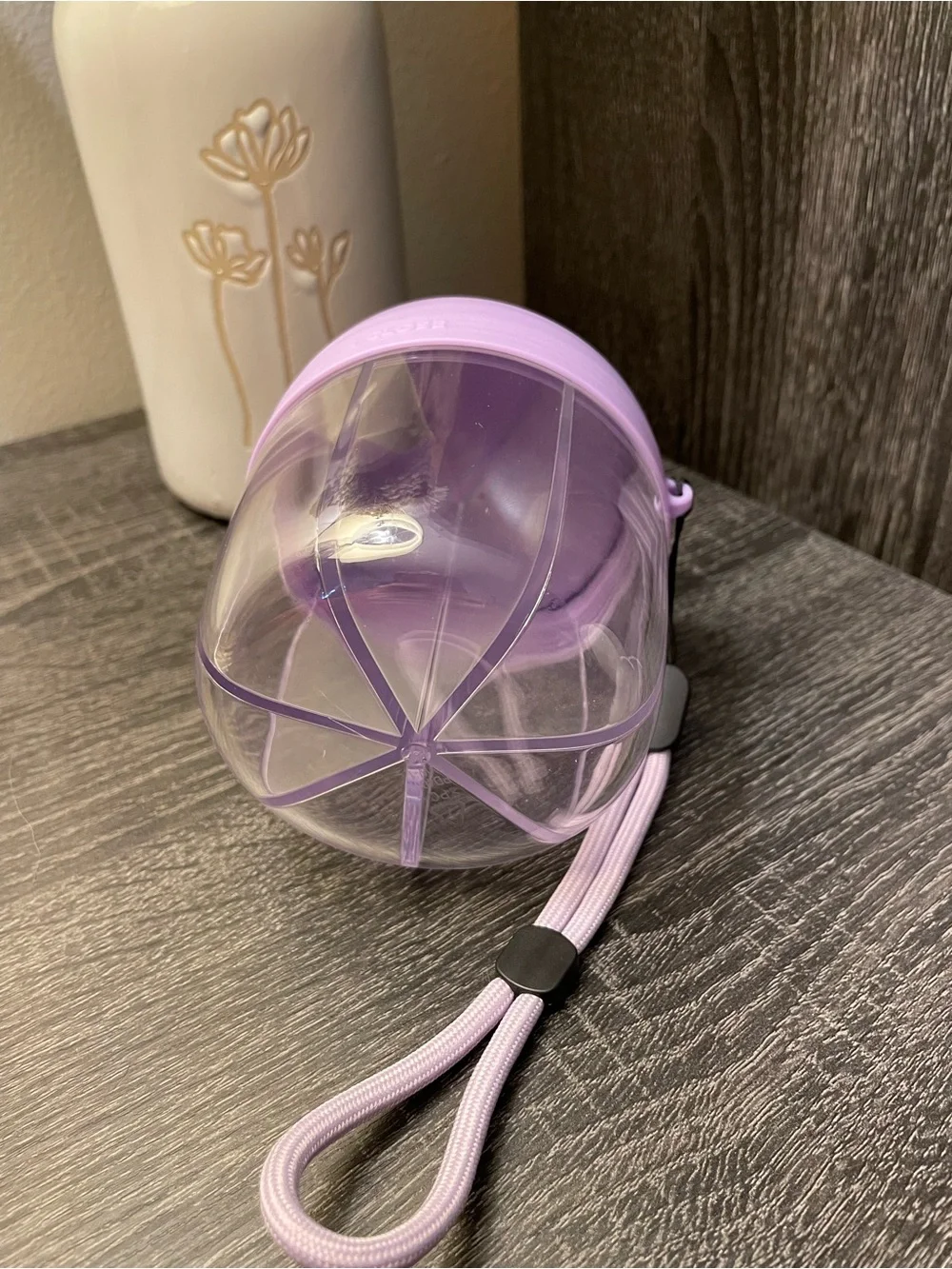 Purple daily pill box with twist lid
